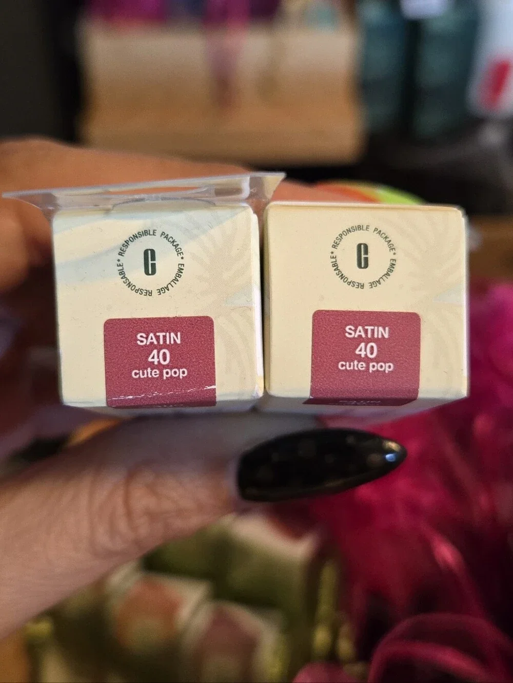 Two New Clinique 40 Cute Pop Satin Longwear Lipstick